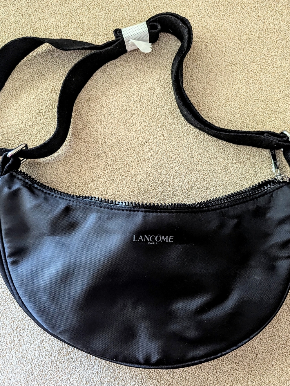 Lancome Black Satin Crescent Pouch